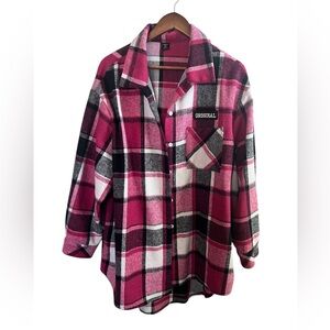 Beautiful Pink, Black, White Plaid Jacket